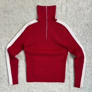 GAP Stretch Red Ribbed Half Zip Sweater - size Small